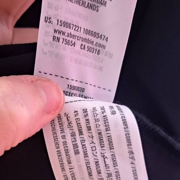 Abercrombie and Fitch Women's Asymmetrical One Shoulder Strap Ponte Mini Dress B - Picture 8 of 8